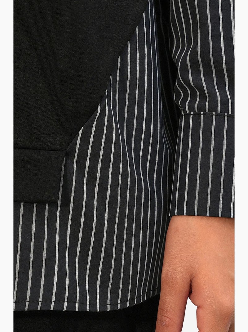 Conjunto de dos piezas tejido a rayas bdart Negro - Kiabi