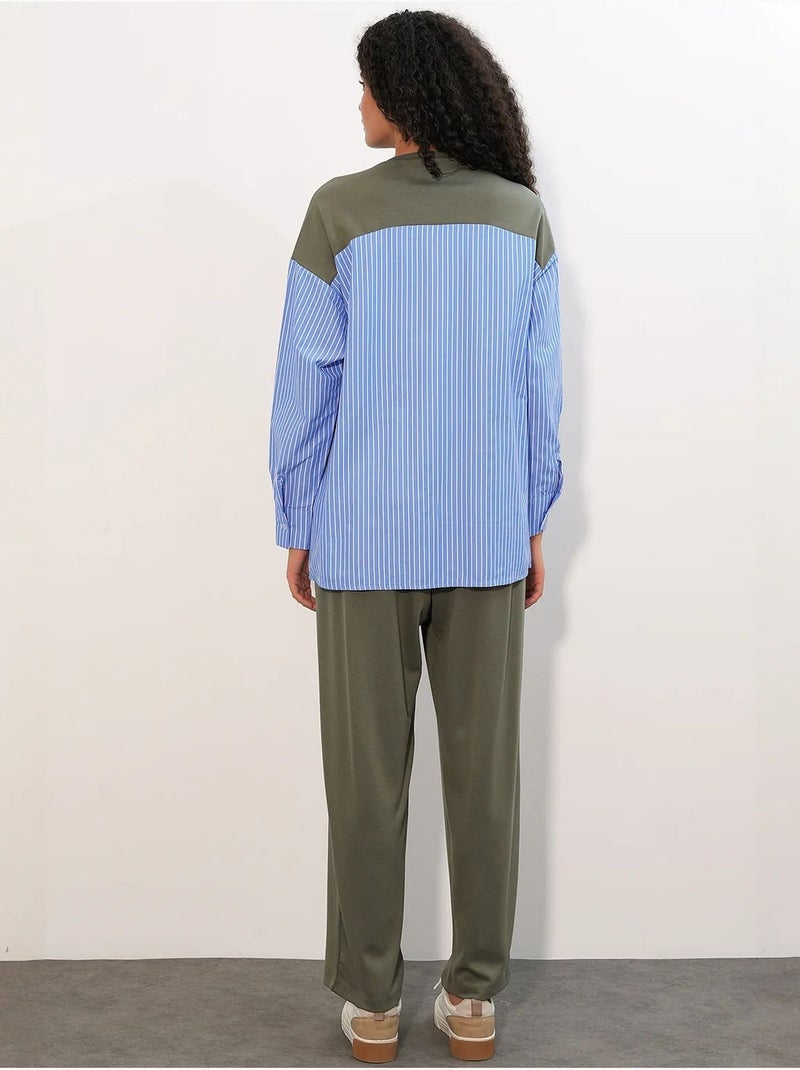 Conjunto de dos piezas tejido a rayas bdart Verde caqui - Kiabi