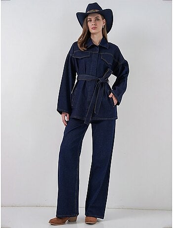 Conjunto de dos piezas vaqueras con cuello de chaqueta bdart