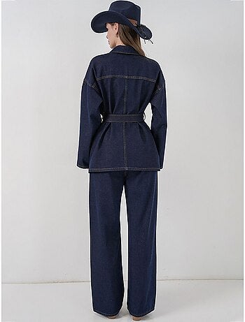 Conjunto de dos piezas vaqueras con cuello de chaqueta bdart