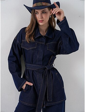 Conjunto de dos piezas vaqueras con cuello de chaqueta bdart