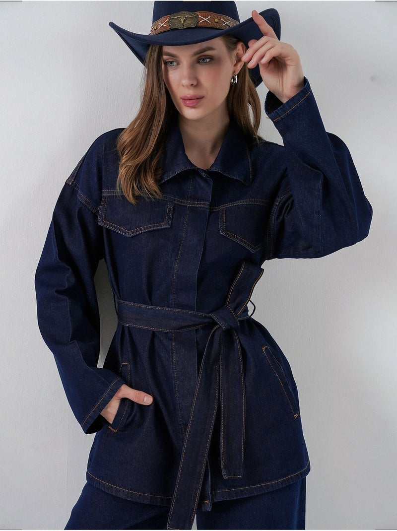 Conjunto de dos piezas vaqueras con cuello de chaqueta bdart Azul marino - Kiabi
