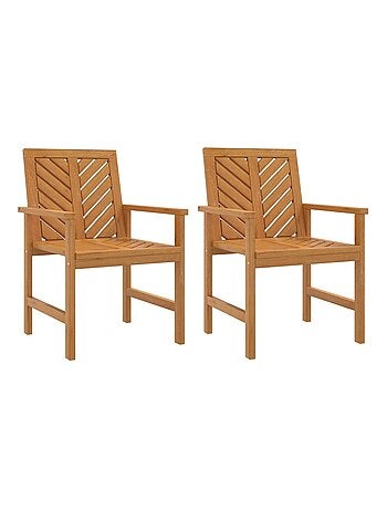 Conjunto de dos sillas de jardín de madera de acacia