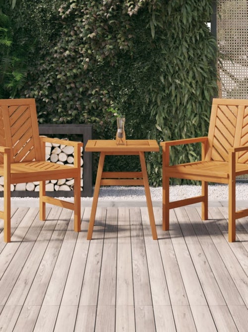 Conjunto de dos sillas de jardín de madera de acacia - Kiabi
