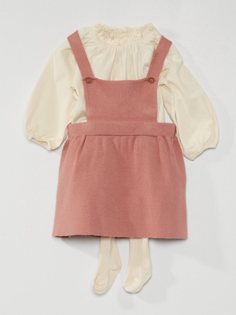Conjunto de falda + leotardos + camiseta BLANCO - Kiabi