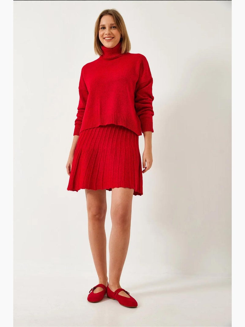 Conjunto de falda y top de punto lucci Rojo - Kiabi