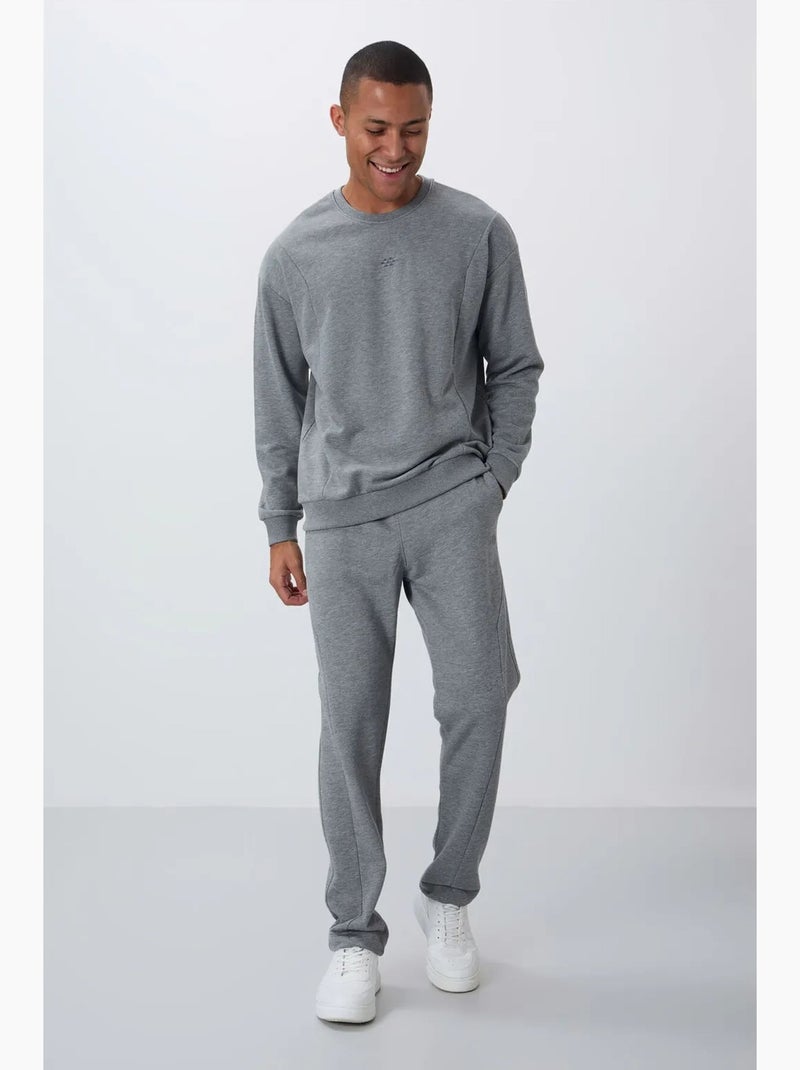 Conjunto de felpa de algodón y poliéster para hombre con sudadera y pantalón tommy Gris - Kiabi