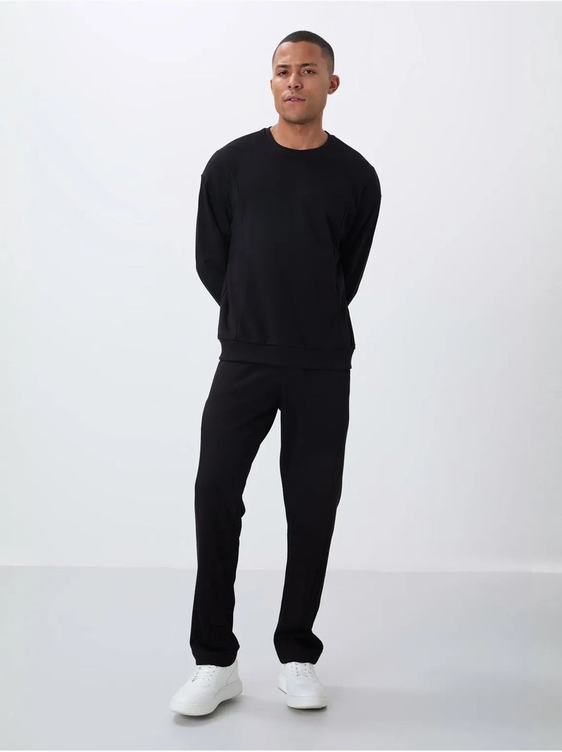 Conjunto de felpa de algodón y poliéster para hombre con sudadera y pantalón tommy Negro - Kiabi
