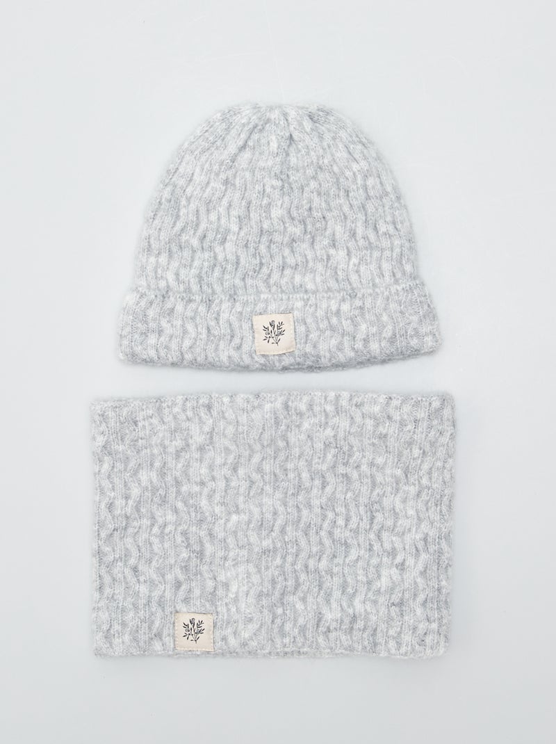 Conjunto de gorro + braga - 2 piezas GRIS - Kiabi