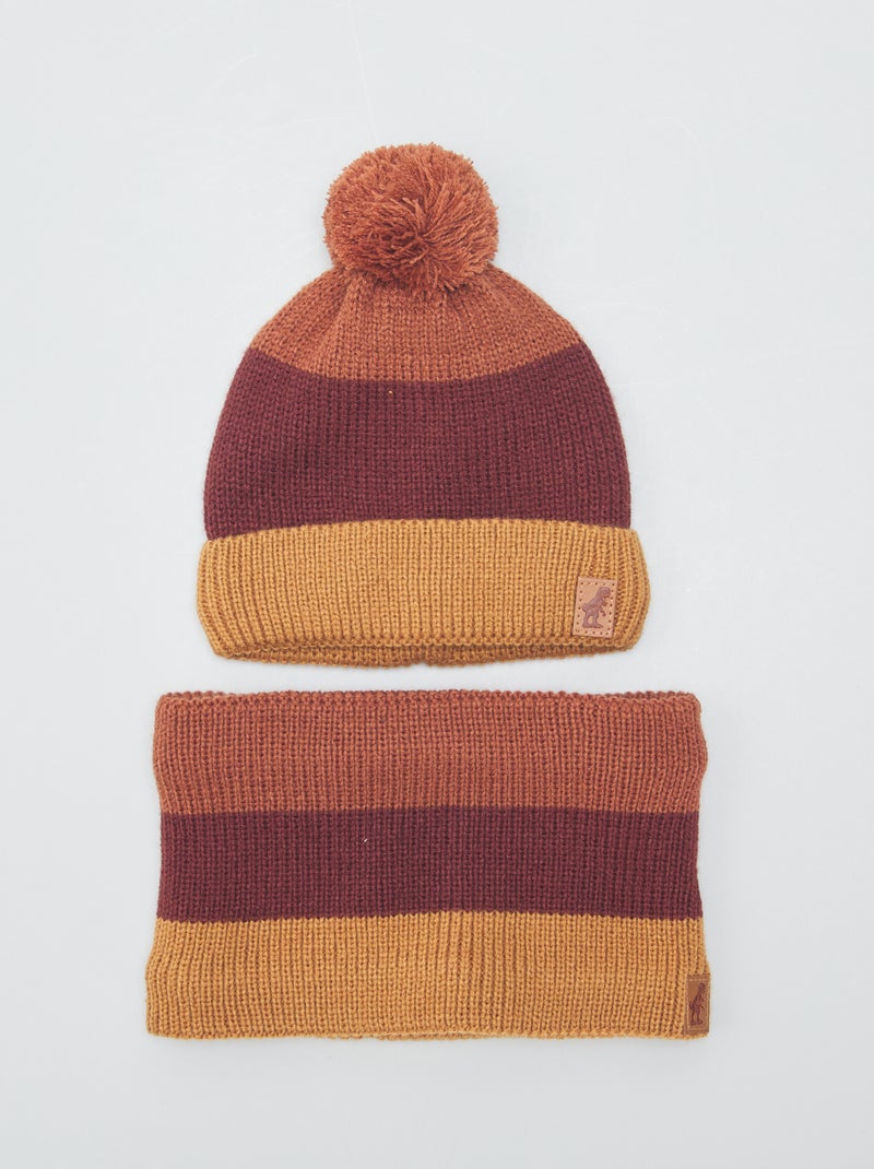 Conjunto de gorro + braga - 2 piezas MARRON - Kiabi