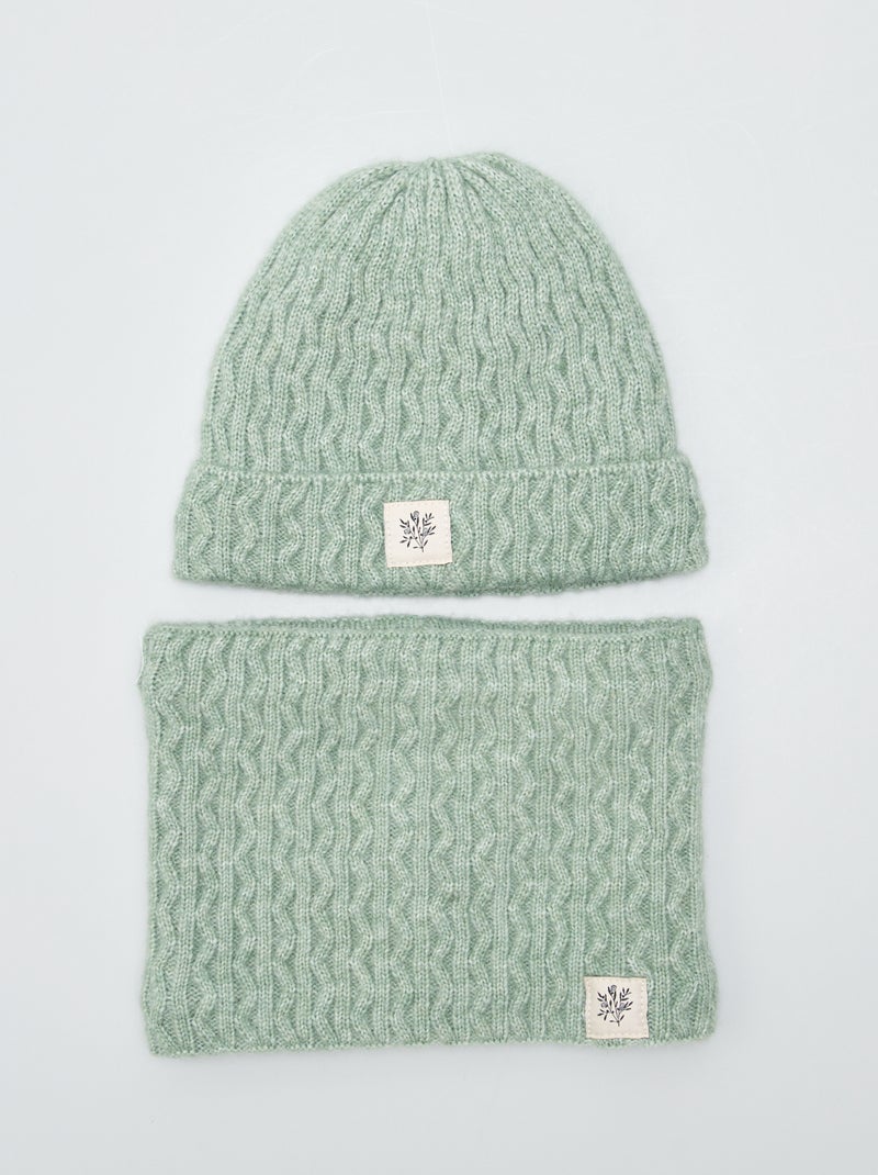 Conjunto de gorro + braga - 2 piezas VERDE - Kiabi
