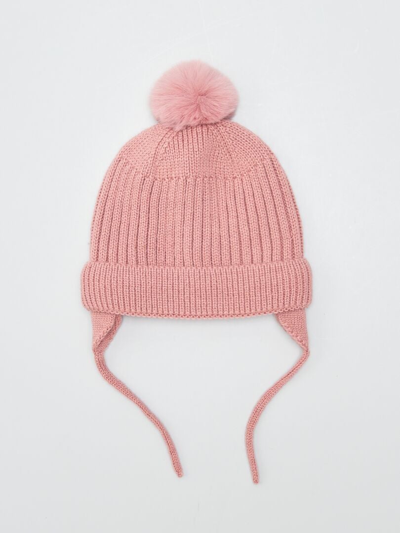 Conjunto De Gorro Braga Manoplas Rosa Kiabi