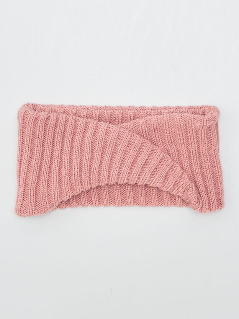 Conjunto De Gorro Braga Manoplas Rosa Kiabi