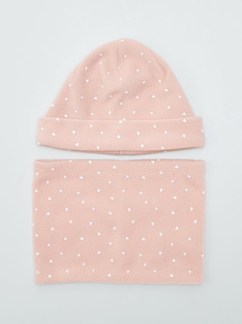 Conjunto de gorro + braga polar ROSA - Kiabi