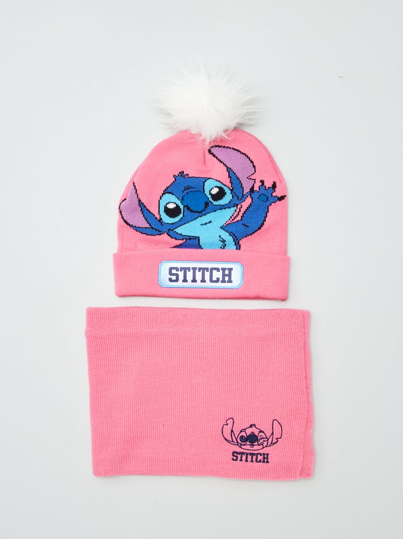 Conjunto de gorro + braga 'Stitch' - 2 piezas ROSA - Kiabi