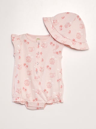 Conjunto de gorro bucket + pelele 'Dumbo' - 2 piezas