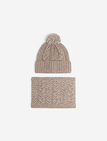 Conjunto de gorro de punto y braga de cuello - 2 piezas