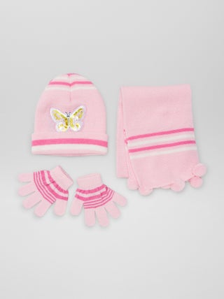 Conjunto de gorro + guantes + bufanda - 3 piezas