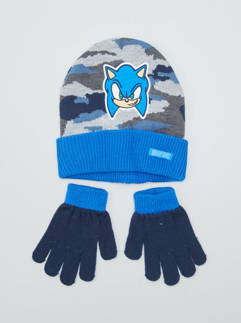 Conjunto de gorro + guantes 'Sonic' - 2 piezas azul - Kiabi