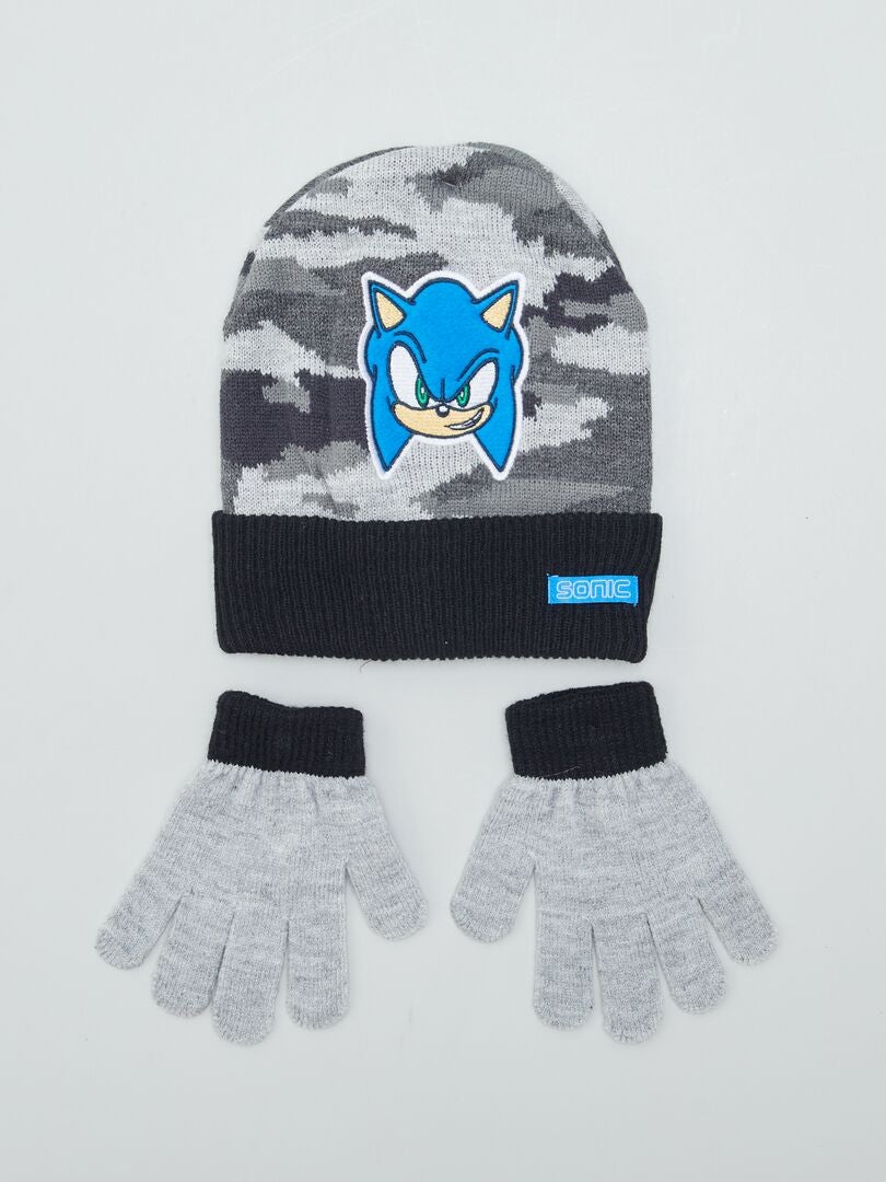 Conjunto de gorro + guantes 'Sonic' - 2 piezas GRIS - Kiabi