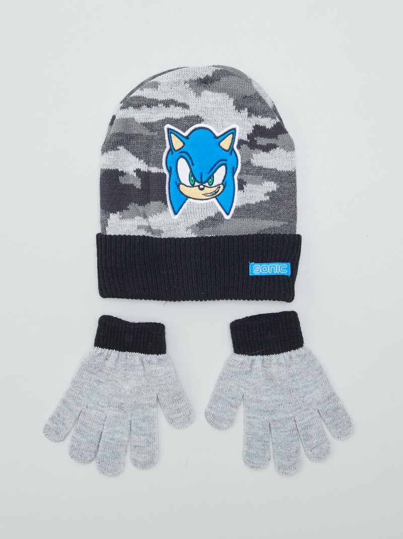 Conjunto de gorro + guantes 'Sonic' - 2 piezas GRIS - Kiabi