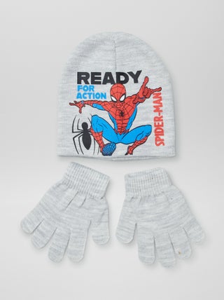 Conjunto de gorro + guantes 'Spiderman'  - 2 piezas