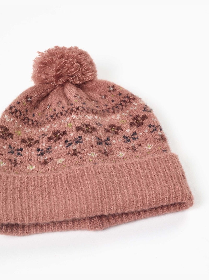 Conjunto de gorro y guantes de punto con jacquard Multicolor - Kiabi