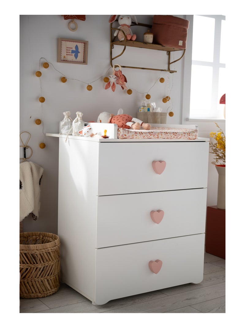 Conjunto de habitación completa para bebé con cuna de 120x60?cm con barrotes y cómoda - BABYPRICE Rosa - Kiabi