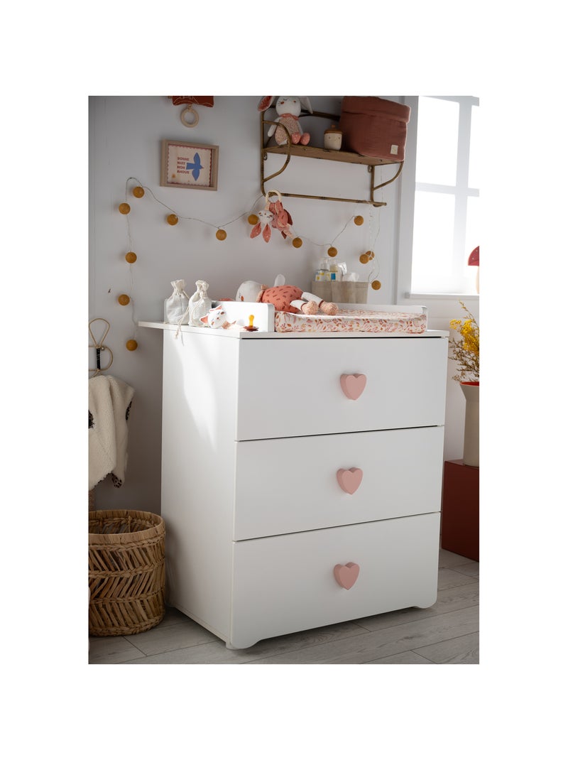 Conjunto de habitación completa para bebé con cuna de 120x60?cm y cómoda con cambiador - BABYPRICE Rosa - Kiabi