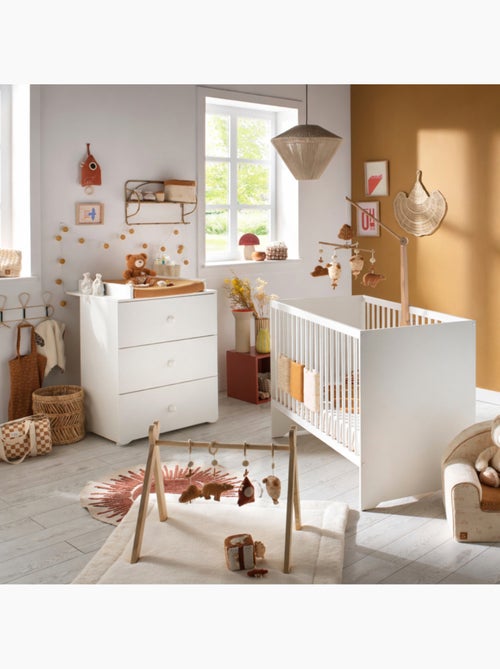 Conjunto de habitación completa para bebé con cuna de 120x60?cm y cómoda con cambiador de 3 cajones. - Kiabi