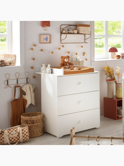 Conjunto de habitación completa para bebé con cuna de 120x60?cm y cómoda con cambiador de 3 cajones. - Kiabi