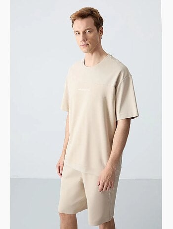 Conjunto de hombre de camiseta oversize y shorts de mezcla de algodón tommy