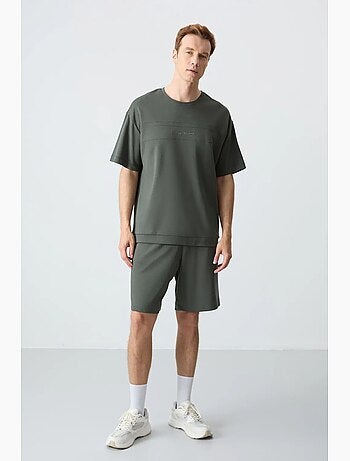 Conjunto de hombre de camiseta oversize y shorts de mezcla de algodón tommy