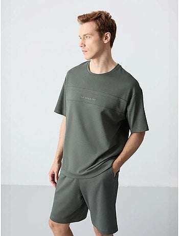 Conjunto de hombre de camiseta oversize y shorts de mezcla de algodón tommy