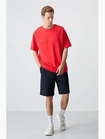 Conjunto de hombre de camiseta oversize y shorts de mezcla de algodón tommy