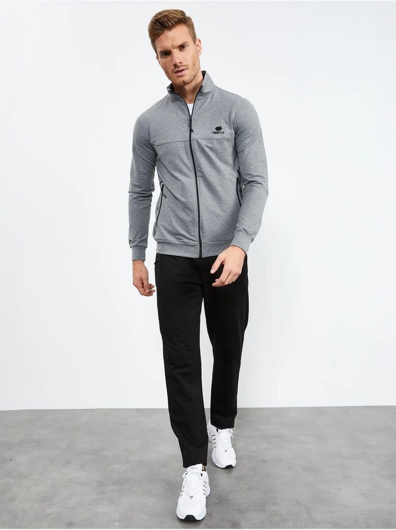 Conjunto de hombre de sudadera con cremallera frontal y pantalón tommy Gris - Kiabi