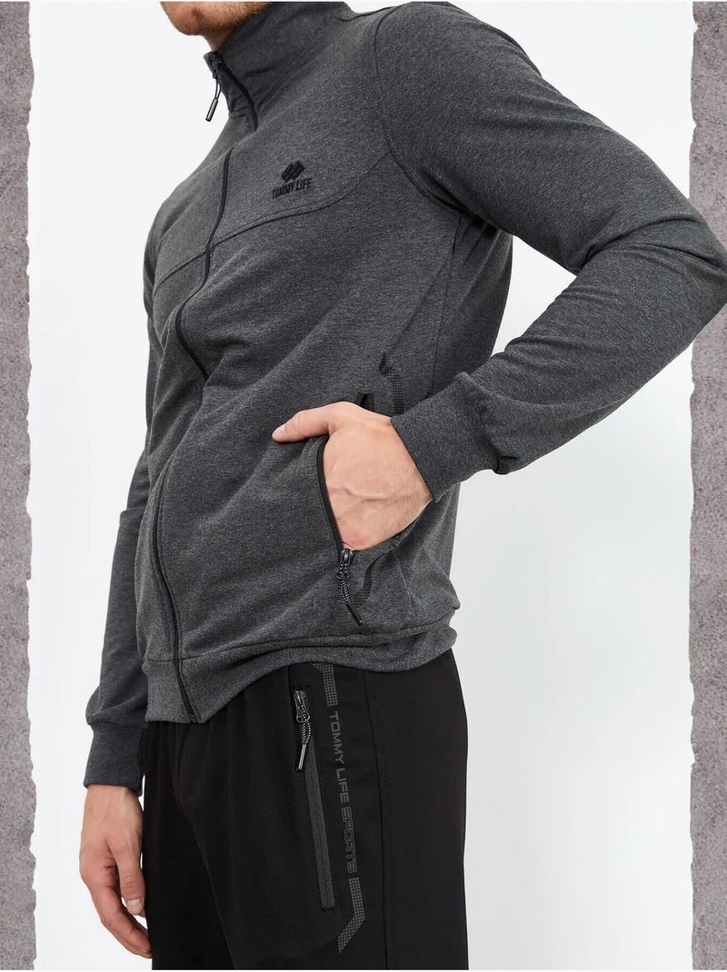 Conjunto de hombre de sudadera con cremallera frontal y pantalón tommy Gris negro - Kiabi