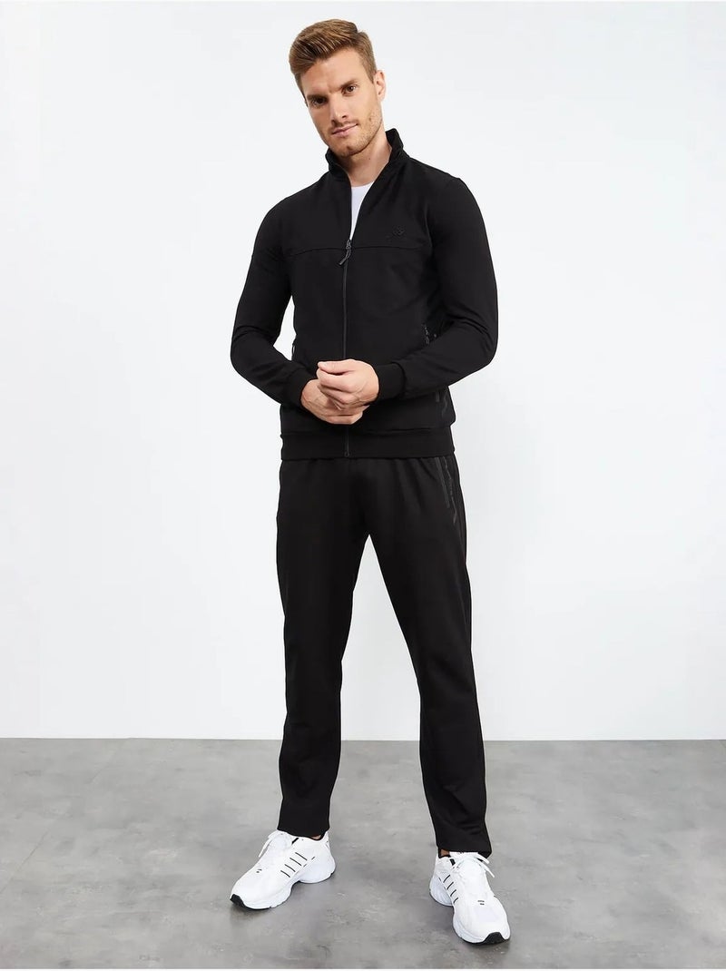 Conjunto de hombre de sudadera con cremallera frontal y pantalón tommy Negro - Kiabi