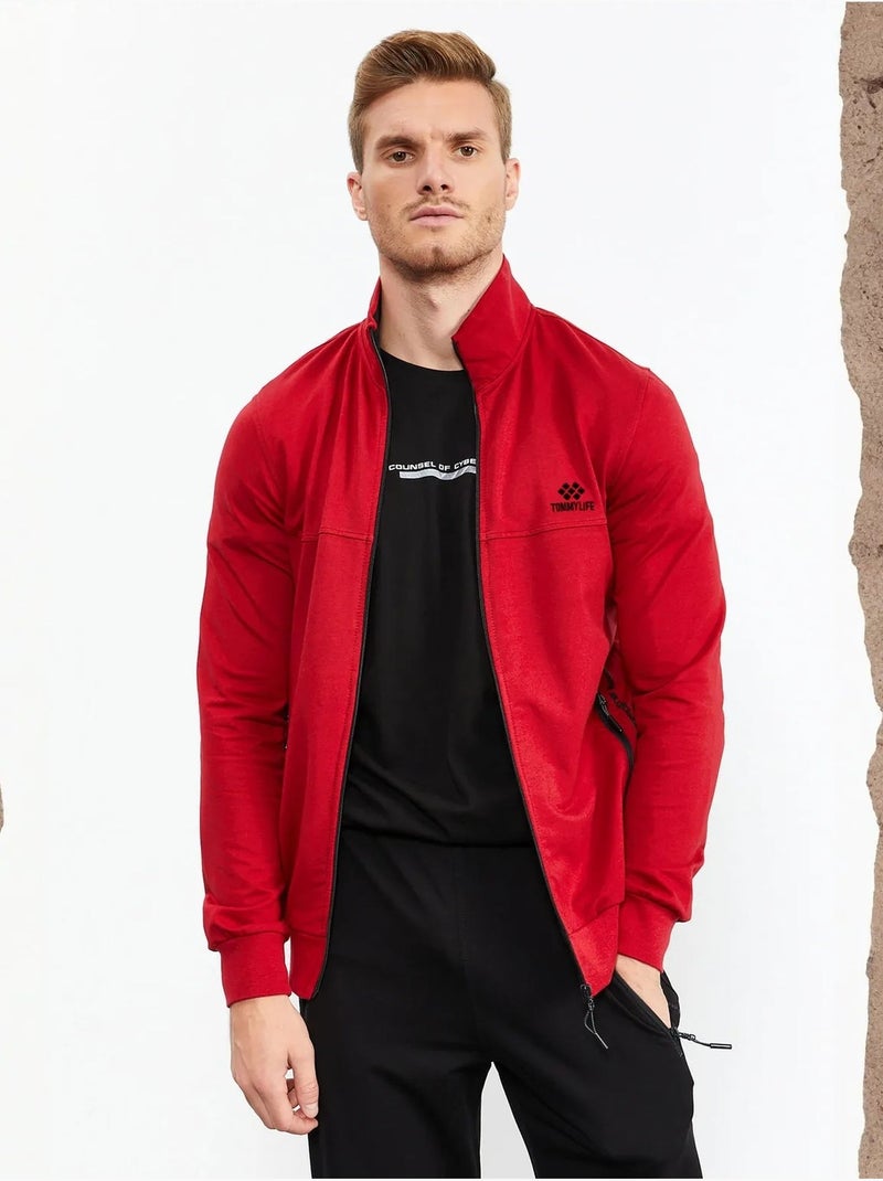 Conjunto de hombre de sudadera con cremallera frontal y pantalón tommy Rojo - Kiabi