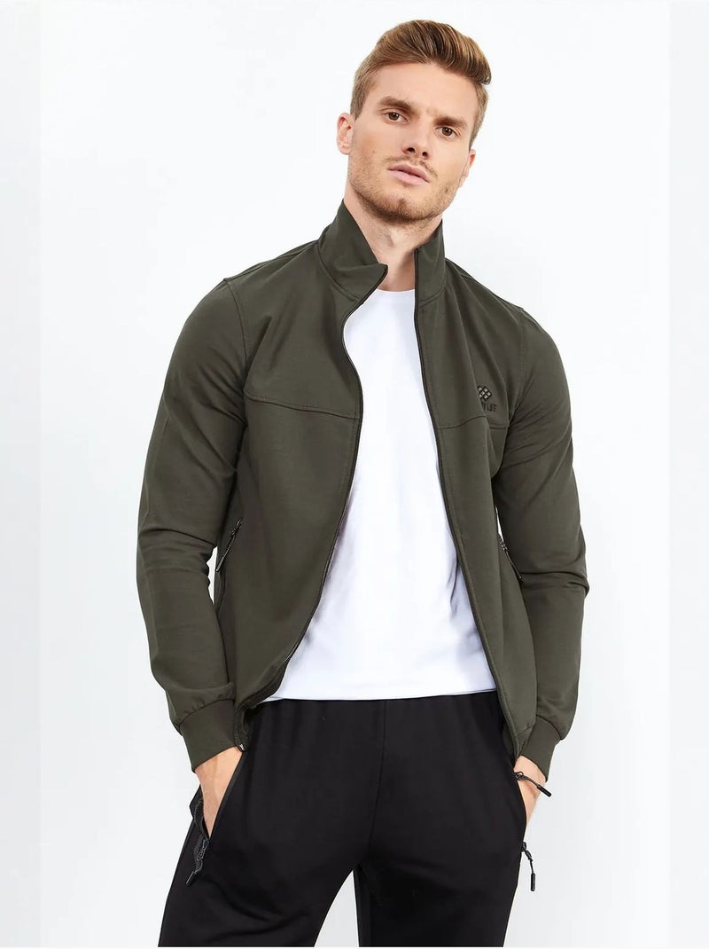 Conjunto de hombre de sudadera con cremallera frontal y pantalón tommy Verde caqui - Kiabi