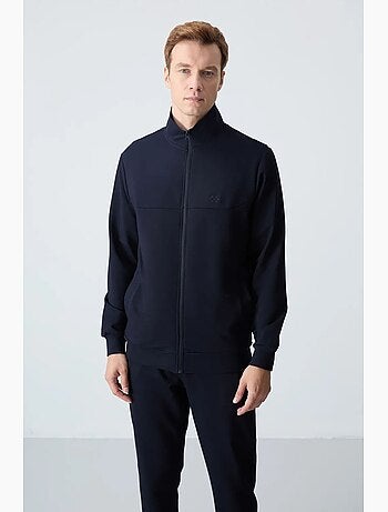 Conjunto de hombre de sudadera con cuello con cremallera y pantalón tommy