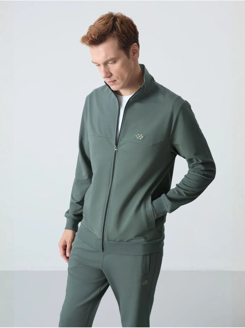 Conjunto de hombre de sudadera con cuello con cremallera y pantalón tommy Verde - Kiabi