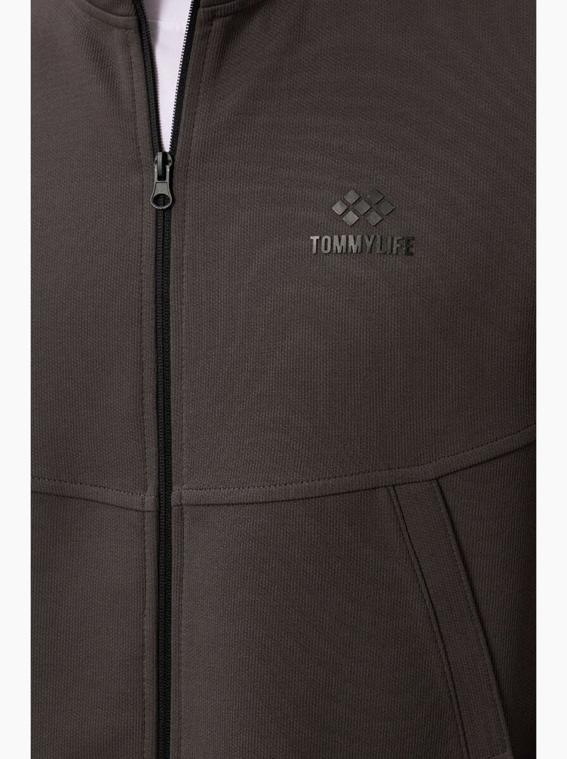 Conjunto de hombre de sudadera de manga larga con cremallera y pantalón tommy Gris oscuro - Kiabi