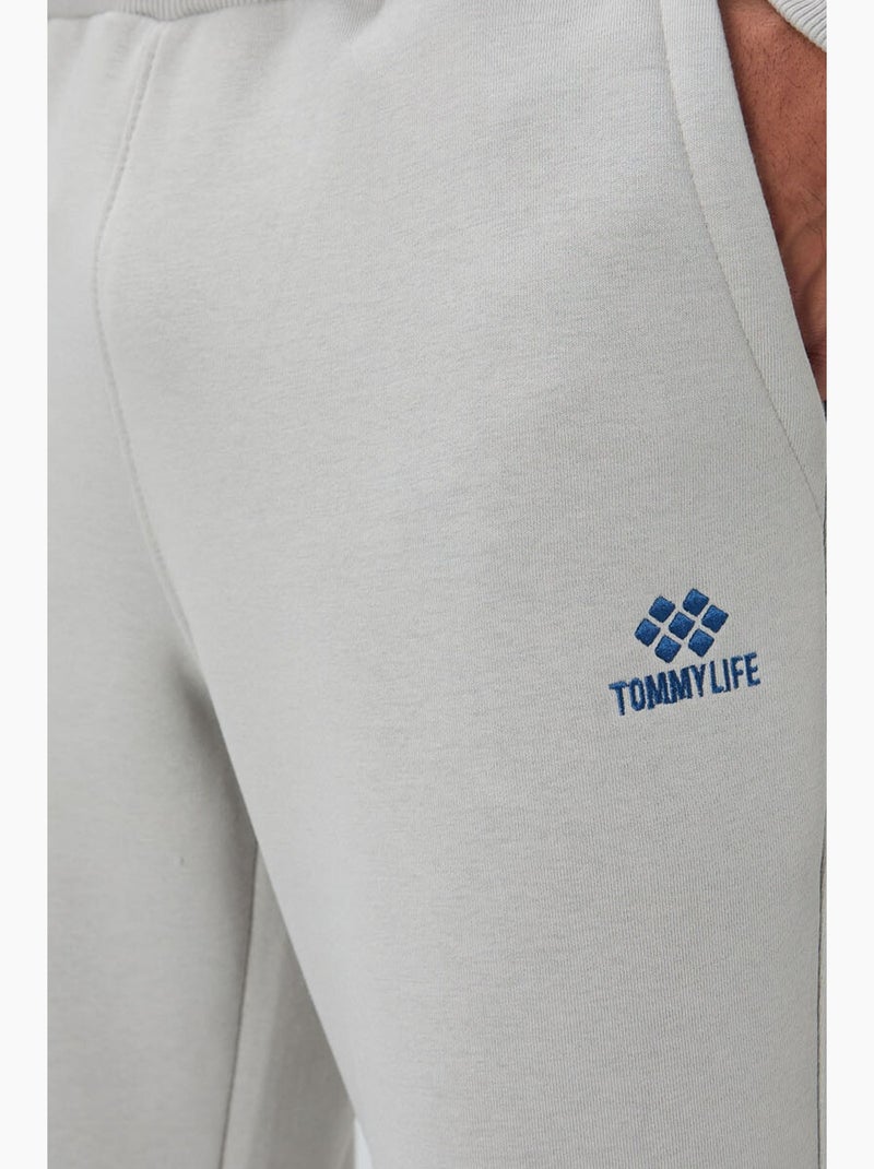 Conjunto de hombre de sudadera y pantalón de felpa de algodón y poliéster tommy Gris claro - Kiabi