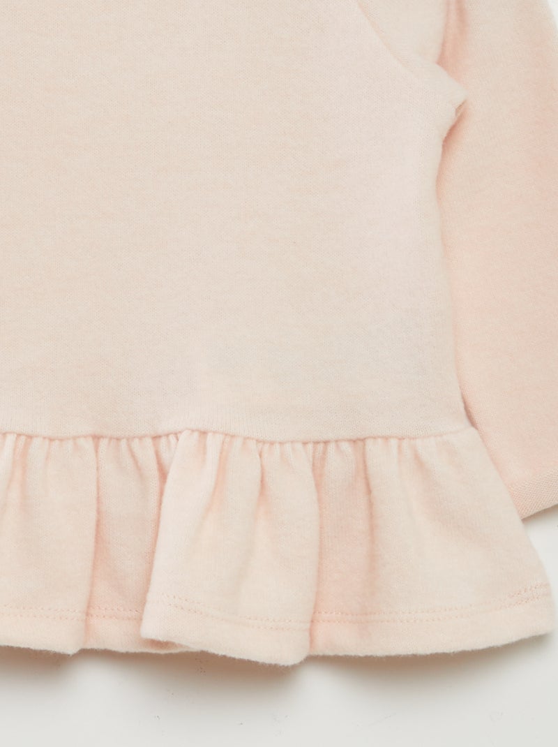 Conjunto de jersey ancho con volante + legging - 2 piezas ROSA - Kiabi