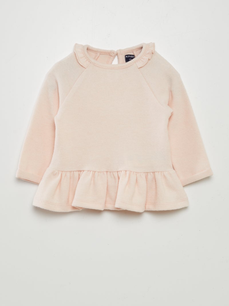 Conjunto de jersey ancho con volante + legging - 2 piezas ROSA - Kiabi