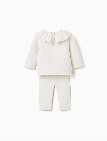 Conjunto de jersey de punto con volantes + pantalón