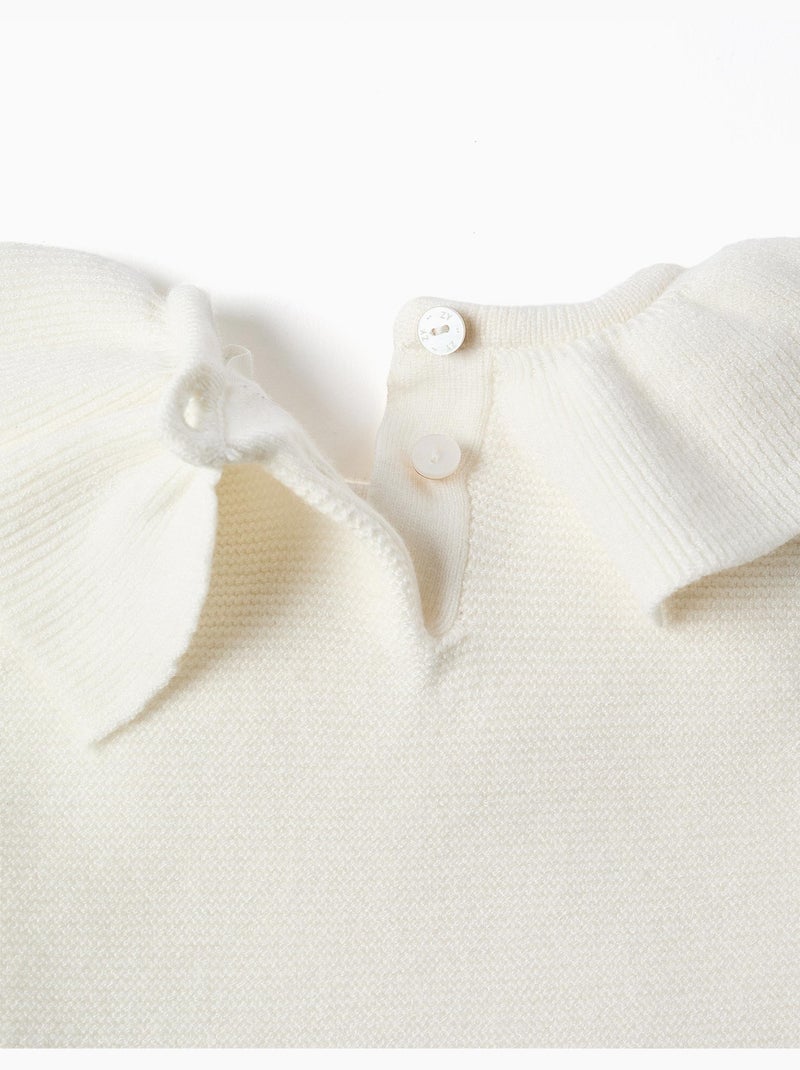 Conjunto de jersey de punto con volantes + pantalón Blanco - Kiabi