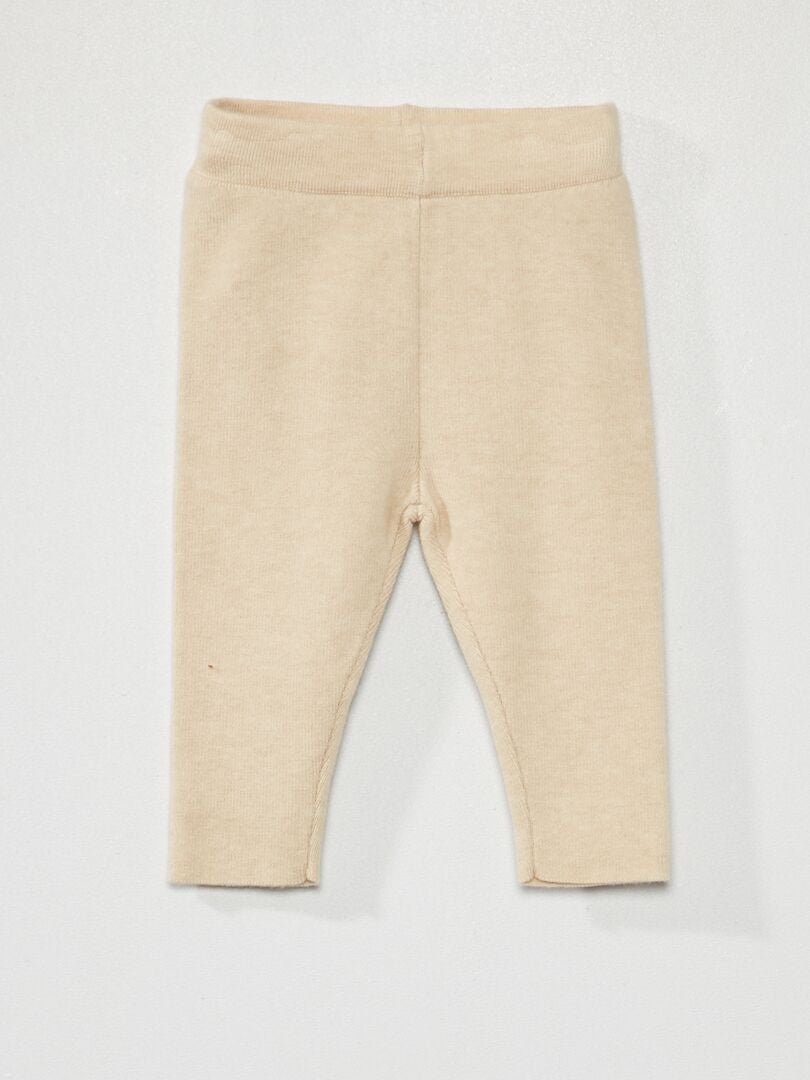 Conjunto de jersey + legging para bebé BEIGE - Kiabi