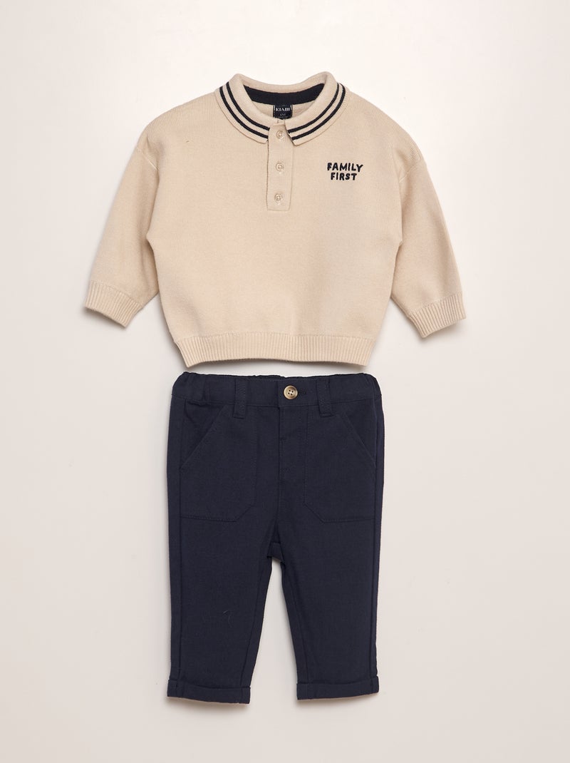 Conjunto de jersey + pantalón - 2 piezas GRIS - Kiabi